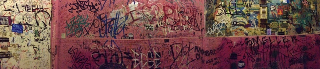 One side of the bathroom wall @ Hole in the Wall